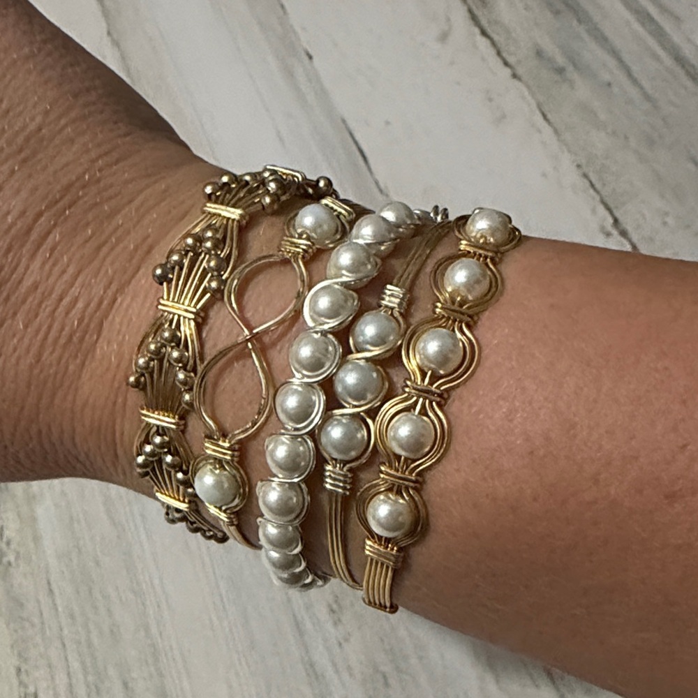 Elegant Gold and Silver Bracelet Set 11 total - Picture 3 of 13